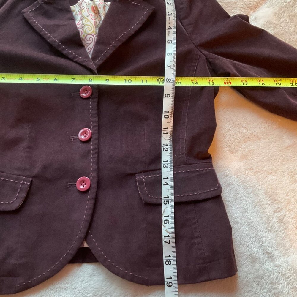 Penguin XS or 0 women Corduroy blazer/jacket Burgundy Preppy Old Money Y2K - Picture 5 of 10